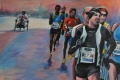 Oscar Piovosi, Marathon, acrilico su tela, cm. 70x100