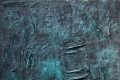 Giuseppe Cacciatore, Nero in blue, 2013, stucco edile su tela, inserti di cartone e acrilico, cm 80x80