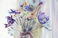 Nanda Tosi Truppi, Fiori in vaso viola, 1955, olio su faisite, cm. 50x40