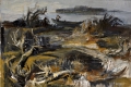 Nello Leonardi, Tronchi secchi lungo il Po, 1960, olio su tela, cm. 45x57