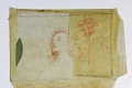 Omar Galliani, Studio per un'Annunciazione mai eseguita, 1978, inchiostro su pergamena antica e foglia, cm. 31x44