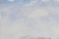 Oscar Piovosi, Contadina che rastrella, 1978, acquerello su carta, cm. 25x16