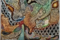 Radu Oreian, Meltingpot, 2023, olio, tempera, impasto e sabbia su tela, 65x54 cm. Courtesy Secci Gallery