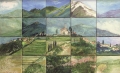 Swietlan Nicholas Kraczyna, Panorama di Barga vista in 20 giorni, 1996, olio su tela, 70x120 cm. Ph. Tipografia LaMarina
