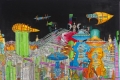 Marco Bolognesi, Propaganda Sendai: urban planning no. 1, 2014, photocollage, oil pastel, cm. 104x150