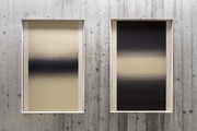 Guido Mitidieri, Agonia dell'identit, penna a sfera bic nera su cartoncino vegetale esposto ai raggi solari, dittico, cm 90 x 60 cad. Vincitore Premio UAART 2024