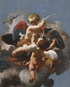 Jean Boulanger (Troyes, 1608 - Modena, 1660), Due putti che giocano con un'aquila,  olio su tavola, 58x39,5 cm, Modena, Museo Civico d'Arte, inv. 39